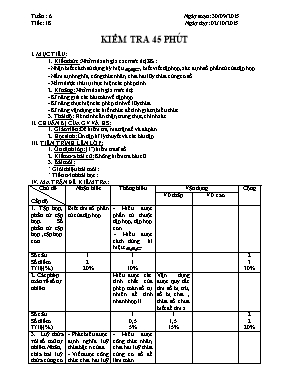 Toán học 6 - Tiết 18 Kiểm tra 45 phút